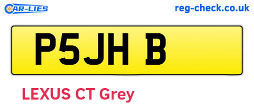 P5JHB are the vehicle registration plates.