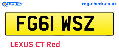 FG61WSZ are the vehicle registration plates.