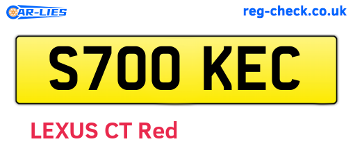 S700KEC are the vehicle registration plates.