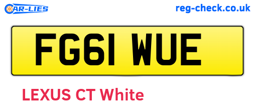 FG61WUE are the vehicle registration plates.