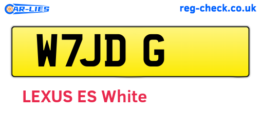 W7JDG are the vehicle registration plates.