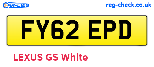 FY62EPD are the vehicle registration plates.
