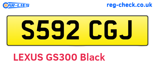 S592CGJ are the vehicle registration plates.