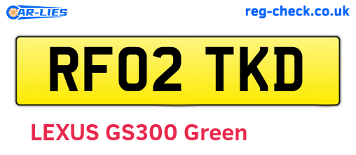 RF02TKD are the vehicle registration plates.