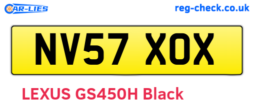 NV57XOX are the vehicle registration plates.