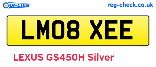 LM08XEE are the vehicle registration plates.