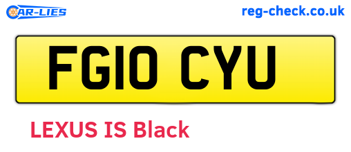 FG10CYU are the vehicle registration plates.