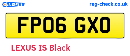 FP06GXO are the vehicle registration plates.