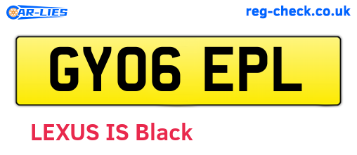 GY06EPL are the vehicle registration plates.