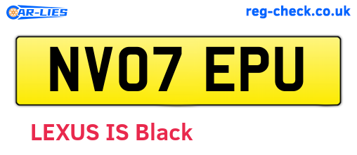 NV07EPU are the vehicle registration plates.