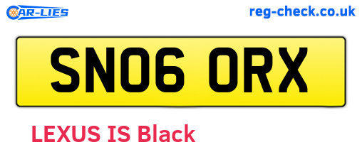 SN06ORX are the vehicle registration plates.