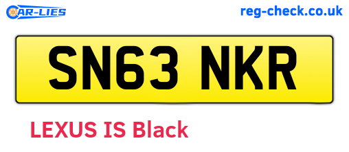 SN63NKR are the vehicle registration plates.