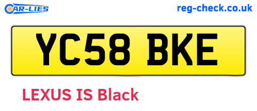 YC58BKE are the vehicle registration plates.
