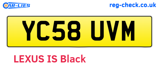 YC58UVM are the vehicle registration plates.