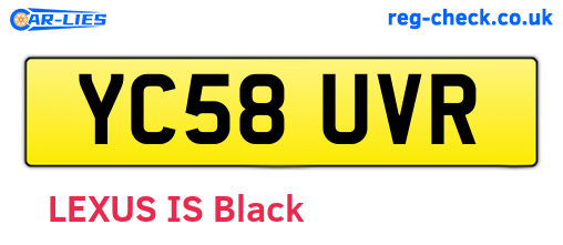 YC58UVR are the vehicle registration plates.