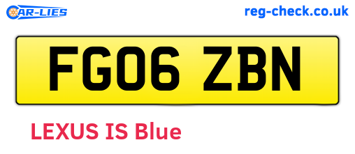 FG06ZBN are the vehicle registration plates.
