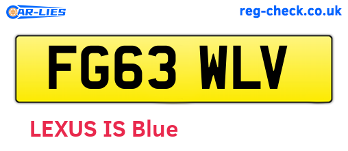 FG63WLV are the vehicle registration plates.