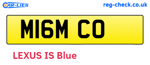 M16MCO are the vehicle registration plates.