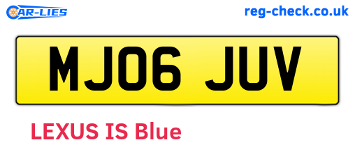 MJ06JUV are the vehicle registration plates.