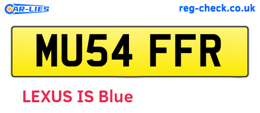MU54FFR are the vehicle registration plates.