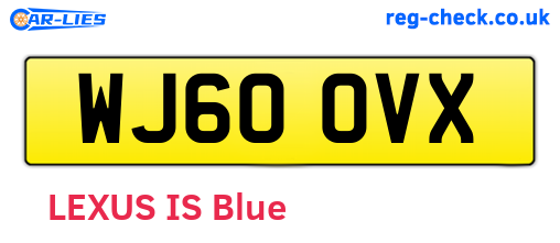 WJ60OVX are the vehicle registration plates.
