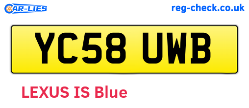 YC58UWB are the vehicle registration plates.