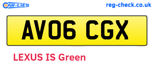 AV06CGX are the vehicle registration plates.