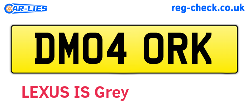 DM04ORK are the vehicle registration plates.