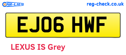 EJ06HWF are the vehicle registration plates.