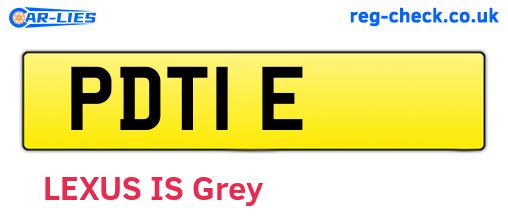 PDT1E are the vehicle registration plates.