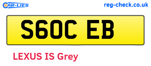 S60CEB are the vehicle registration plates.