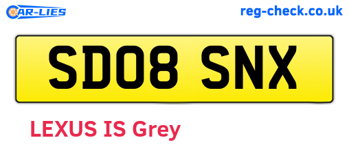 SD08SNX are the vehicle registration plates.