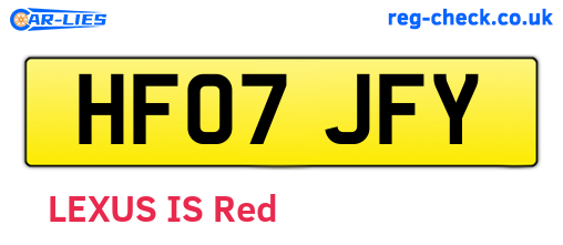 HF07JFY are the vehicle registration plates.