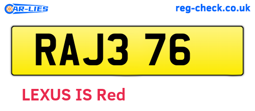RAJ376 are the vehicle registration plates.