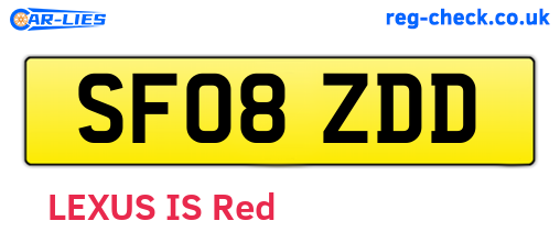 SF08ZDD are the vehicle registration plates.