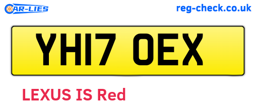 YH17OEX are the vehicle registration plates.