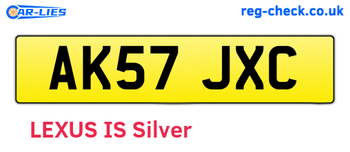 AK57JXC are the vehicle registration plates.