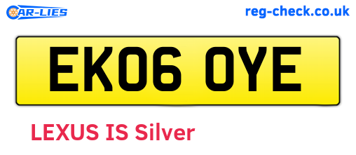 EK06OYE are the vehicle registration plates.