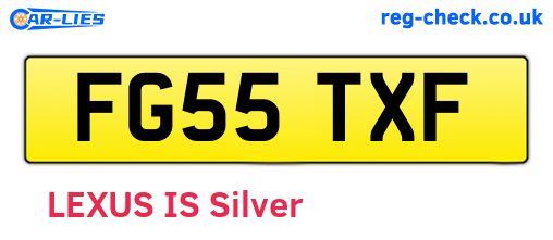 FG55TXF are the vehicle registration plates.