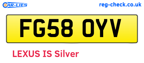 FG58OYV are the vehicle registration plates.