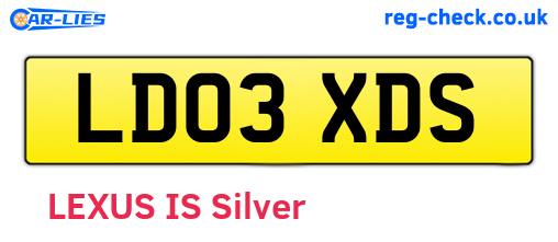 LD03XDS are the vehicle registration plates.