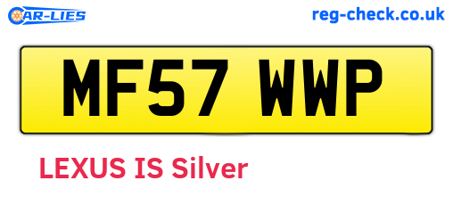 MF57WWP are the vehicle registration plates.