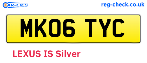 MK06TYC are the vehicle registration plates.