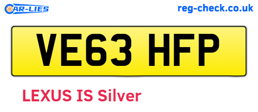 VE63HFP are the vehicle registration plates.