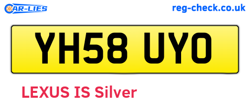 YH58UYO are the vehicle registration plates.