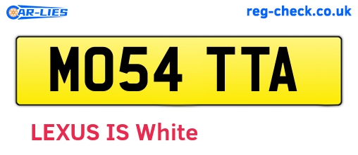MO54TTA are the vehicle registration plates.