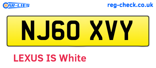 NJ60XVY are the vehicle registration plates.