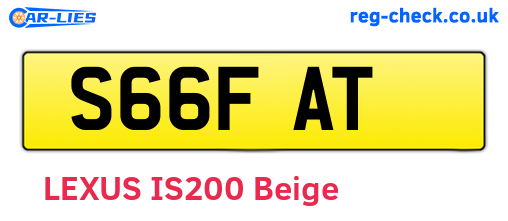 S66FAT are the vehicle registration plates.