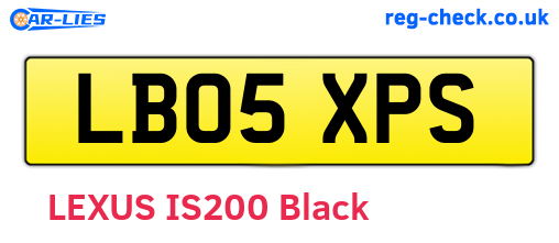 LB05XPS are the vehicle registration plates.