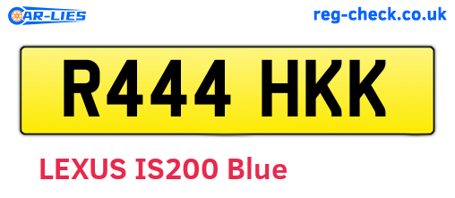 R444HKK are the vehicle registration plates.